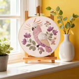 Pink Cockatoo Embroidery Kit – Floral Galah Parrot DIY Hand Embroidery Hoop Art Set