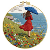 Seaside Breeze Embroidery Kit 🌊☂️🌼
