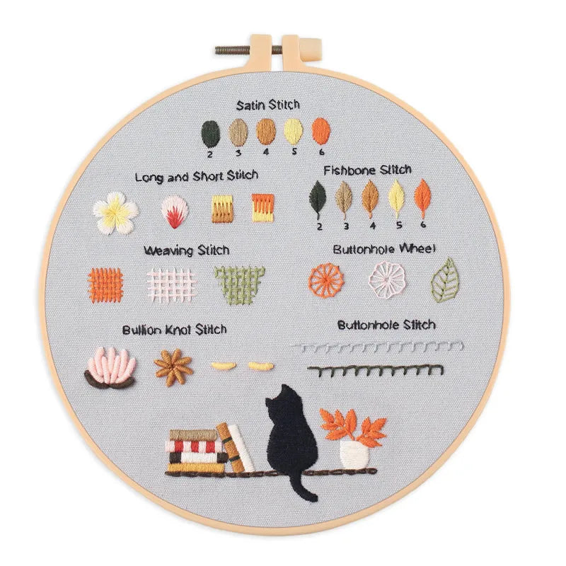 4-Piece Beginner Embroidery Stitch Sampler Kit