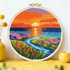 Vibrant Sunset Meadow Embroidery Kit