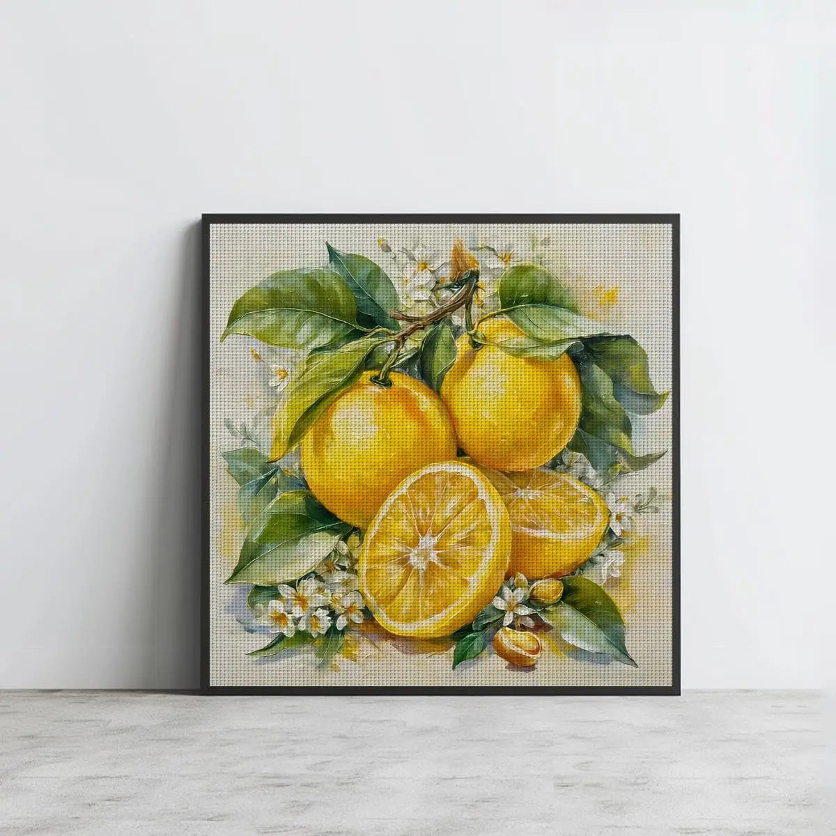 Fresh Lemon Blossom Cross Stitch Kit 🍋🌿🌼✨