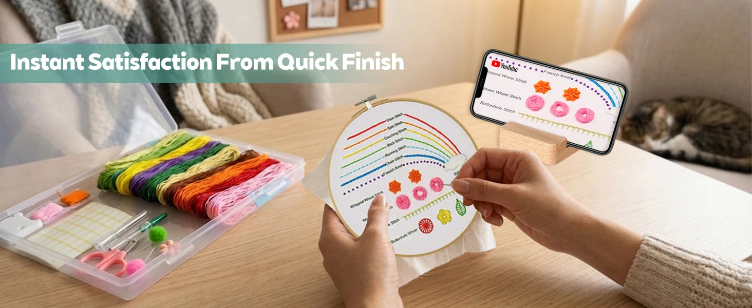 Beginner Embroidery Stitch Sampler Kit