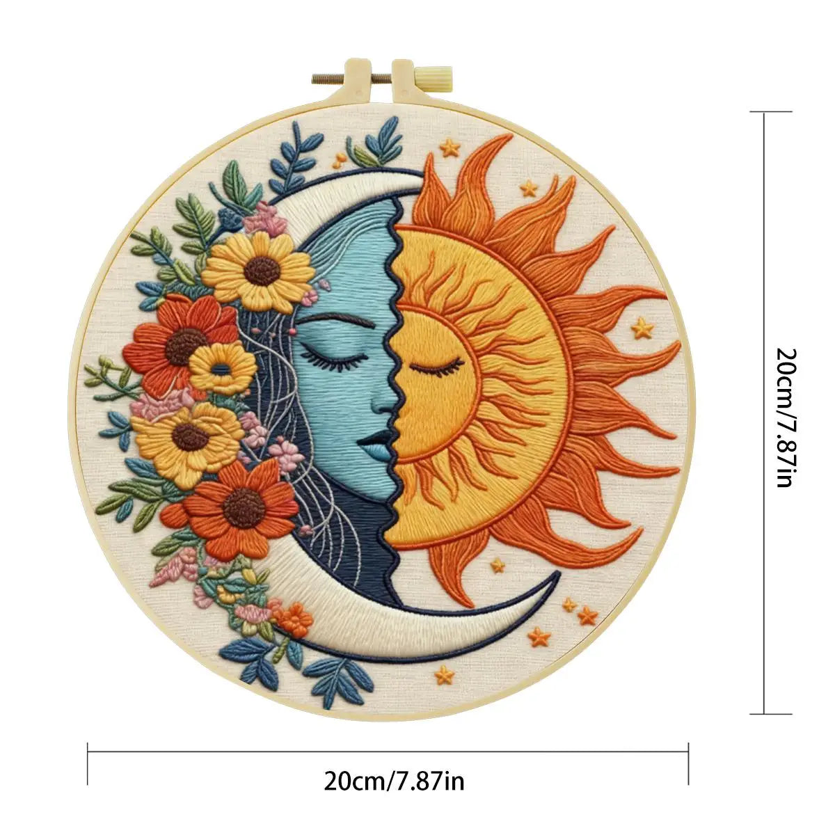 Celestial Sun & Moon Embroidery Kit 🌞🌙🌼