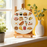 Food Lover Embroidery Kit – Cute Snacks & Treats DIY Hand Embroidery Hoop Art Set