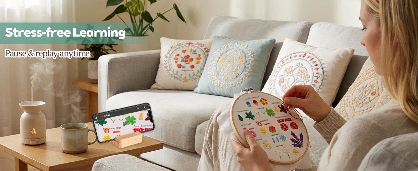 Beginner Embroidery Stitch Sampler Kit