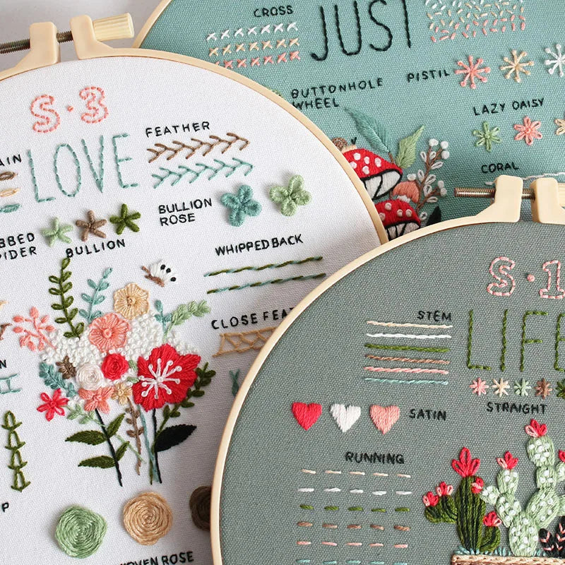 3-Piece Beginner Embroidery Stitch Practice Kit