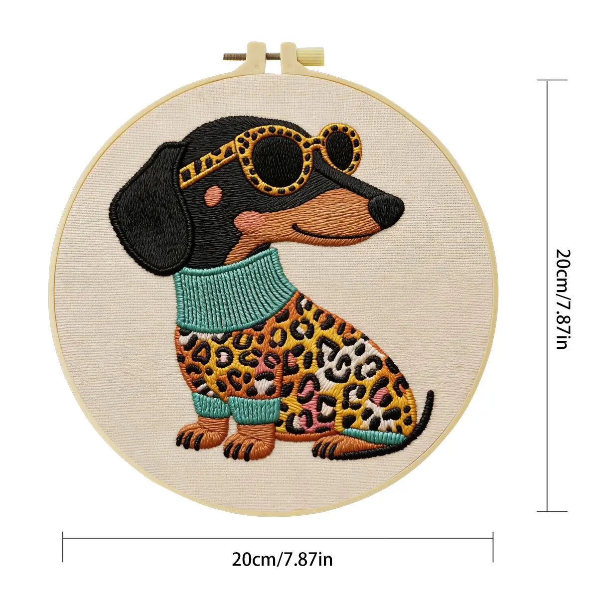 Leopard Chic Dachshund Embroidery Kit