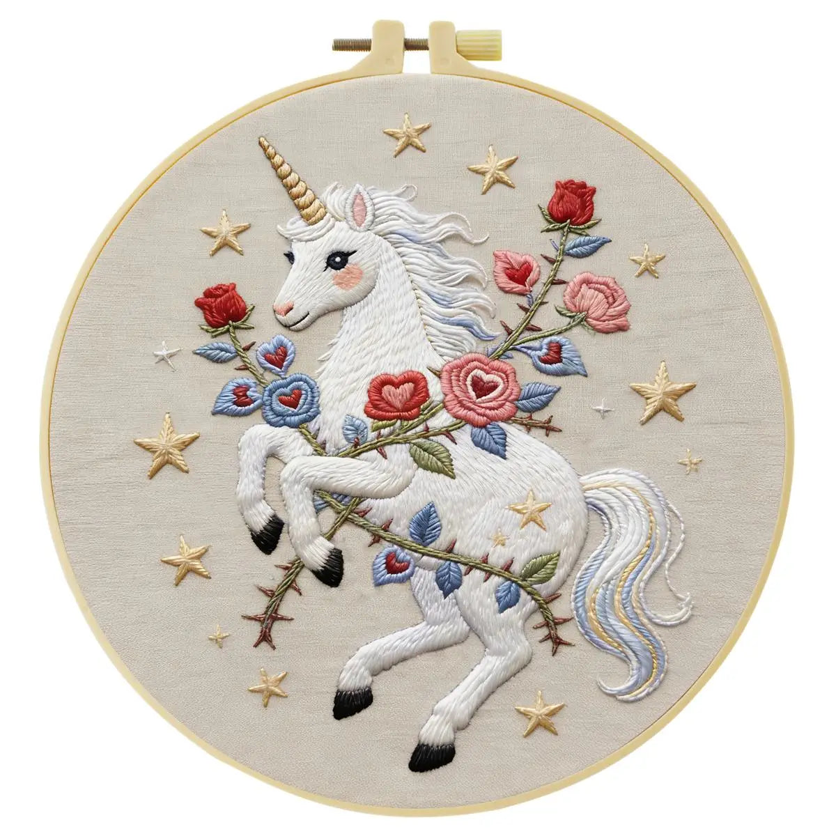 Celestial Rose Unicorn Embroidery Kit