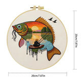 Sunset Fisherman Fish Embroidery Kit