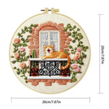 Sleepy Balcony Cat Embroidery Kit