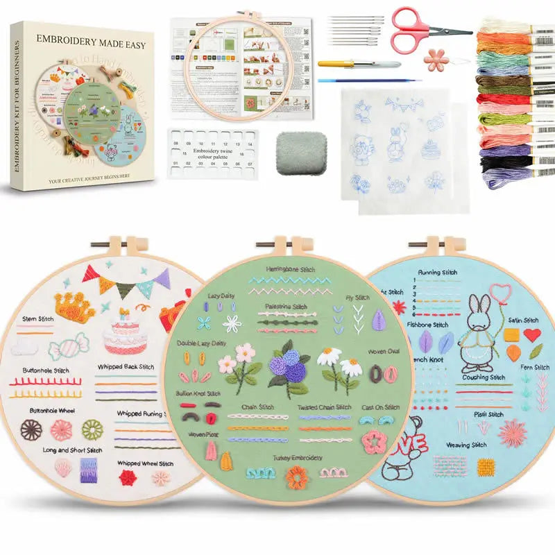 4-Piece Beginner Embroidery Learning Kit
