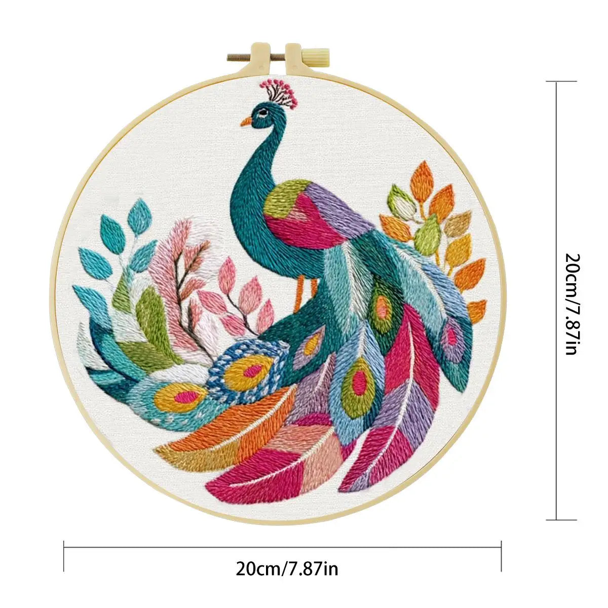 Boho Peacock Embroidery Kit