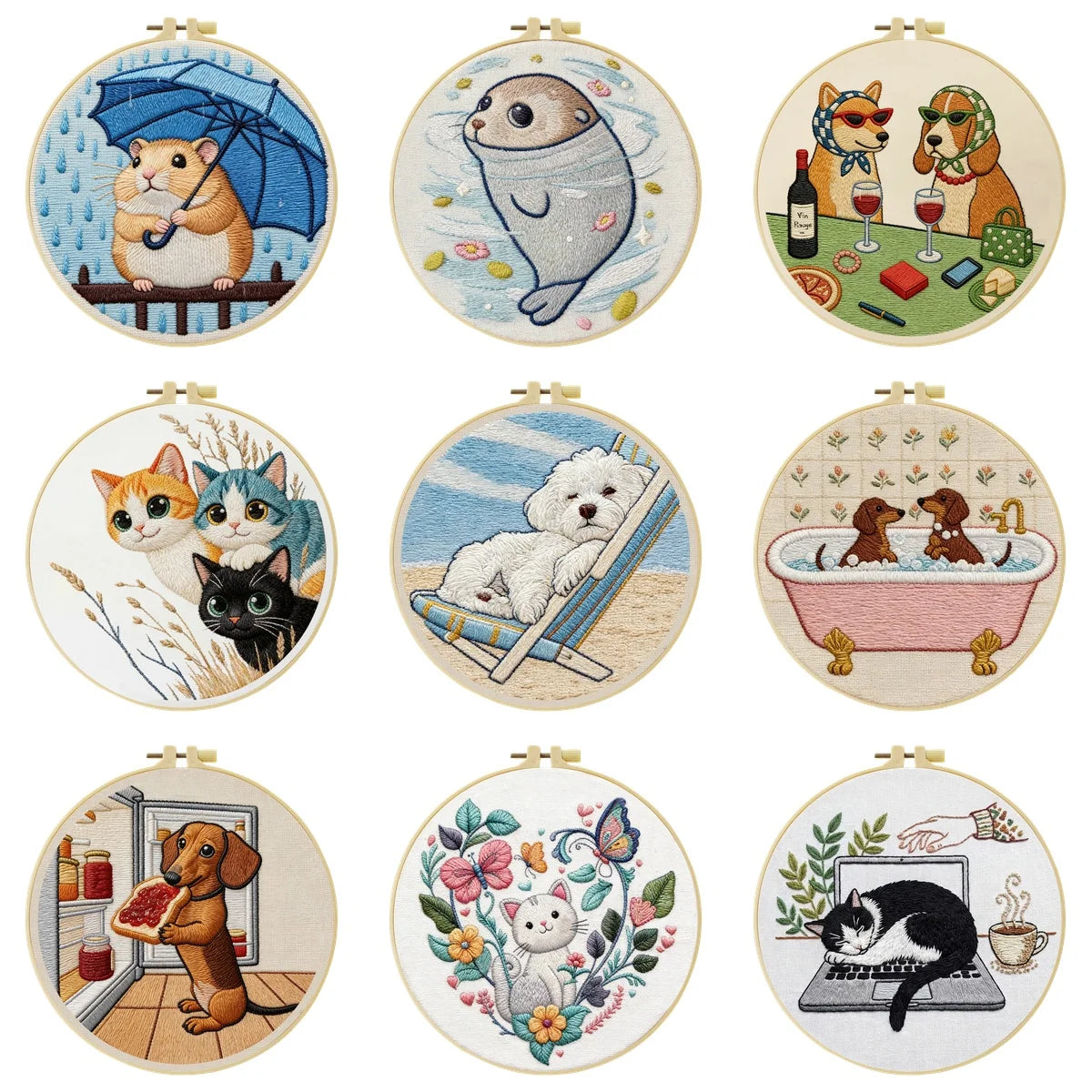 Dachshund’s Midnight Snack Embroidery Kit