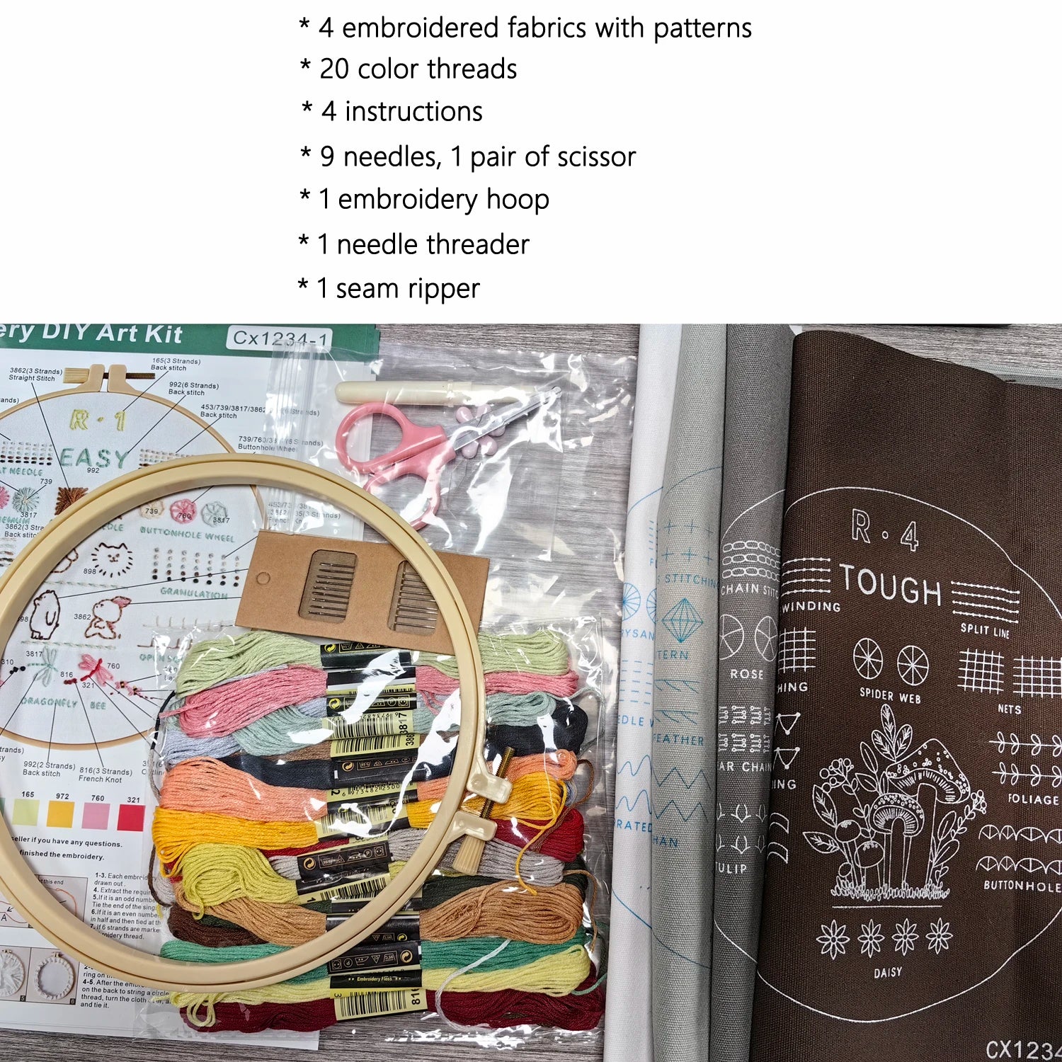 4-Stage Beginner Embroidery Learning Kit