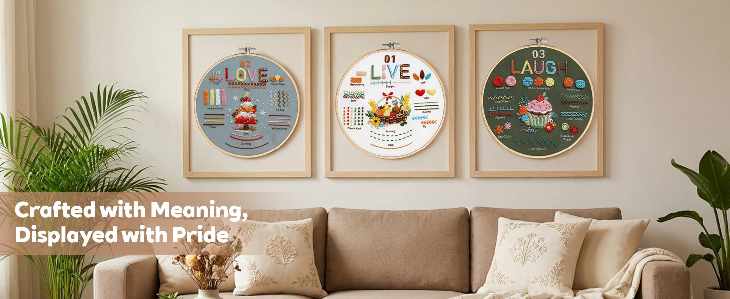 Love, Laugh & Live Beginner Embroidery Kit