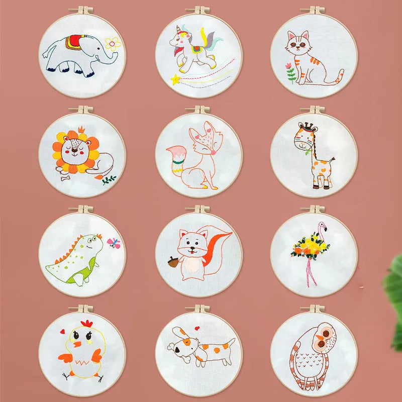 Animal Friends Beginner Embroidery Kit