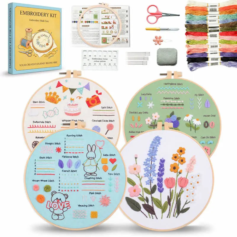 4-Piece Beginner Embroidery Learning Kit