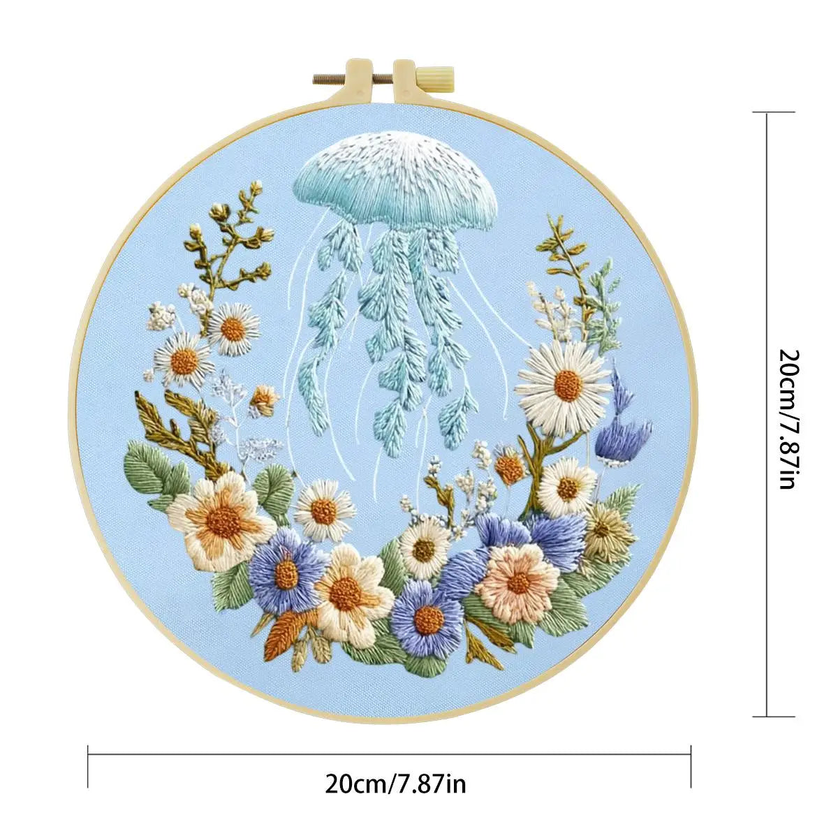 Moonlit Jellyfish Floral Embroidery Kit 🌊🪼🌼