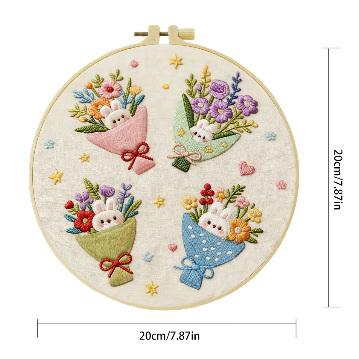 Bunny Flower Bouquets Embroidery Kit