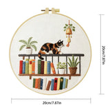 Book Nook Cat Embroidery Kit