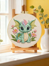 Baby Dragon Embroidery Kit 🐉🌸