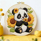 Sunflower Panda Embroidery Kit 🌻🐼