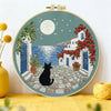Moonlit Coastal Cat Embroidery Kit 🌙🐈�