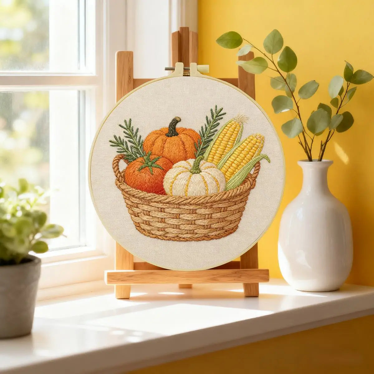 Autumn Harvest Basket Embroidery Kit