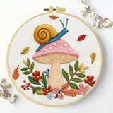 Whimsical Snail & Mushroom Embroidery Kit 🍄🐌