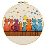 Moonlit Cat Gathering Embroidery Kit 🐈🌙✨
