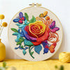 Rainbow Rose & Butterflies Embroidery Kit