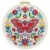 Colorful Folk Moth & Floral Embroidery Kit