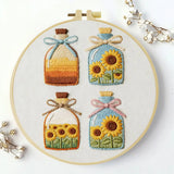 Sunflower Bottles Embroidery Kit