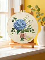 Blue Hydrangea Bouquet Embroidery Kit