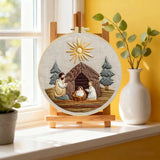 Nativity Scene Embroidery Kit – Holy Family DIY Hand Embroidery Hoop Art Set