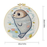 Cute Baby Seal Embroidery Kit – Kawaii Ocean Animal DIY Hand Embroidery Set