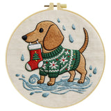Christmas Dachshund Embroidery Kit