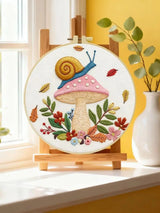 Whimsical Snail & Mushroom Embroidery Kit 🍄🐌