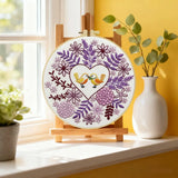 Lovebirds Heart Embroidery Kit – Romantic Floral DIY Hand Embroidery Hoop Art Set