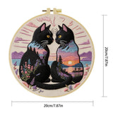 Midnight Soulmates Cat Embroidery Kit
