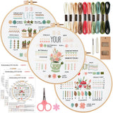 3/4pcs Beginner Embroidery Starter Kit