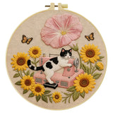 Sunflower Sewing Cat Embroidery Kit