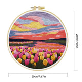 Sunset Tulip Fields Embroidery Kit