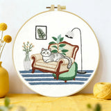 Cozy Cat Armchair Embroidery Kit
