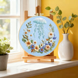Moonlit Jellyfish Floral Embroidery Kit 🌊🪼🌼
