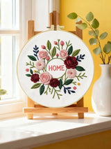 Home Sweet Home Floral Wreath Embroidery Kit