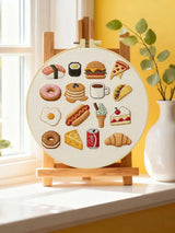 Food Lover Embroidery Kit – Cute Snacks & Treats DIY Hand Embroidery Hoop Art Set