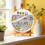 Wildflower Meadow Embroidery Kit – Countryside Floral DIY Hand Embroidery Hoop Art Set