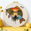 Sunset Fisherman Fish Embroidery Kit