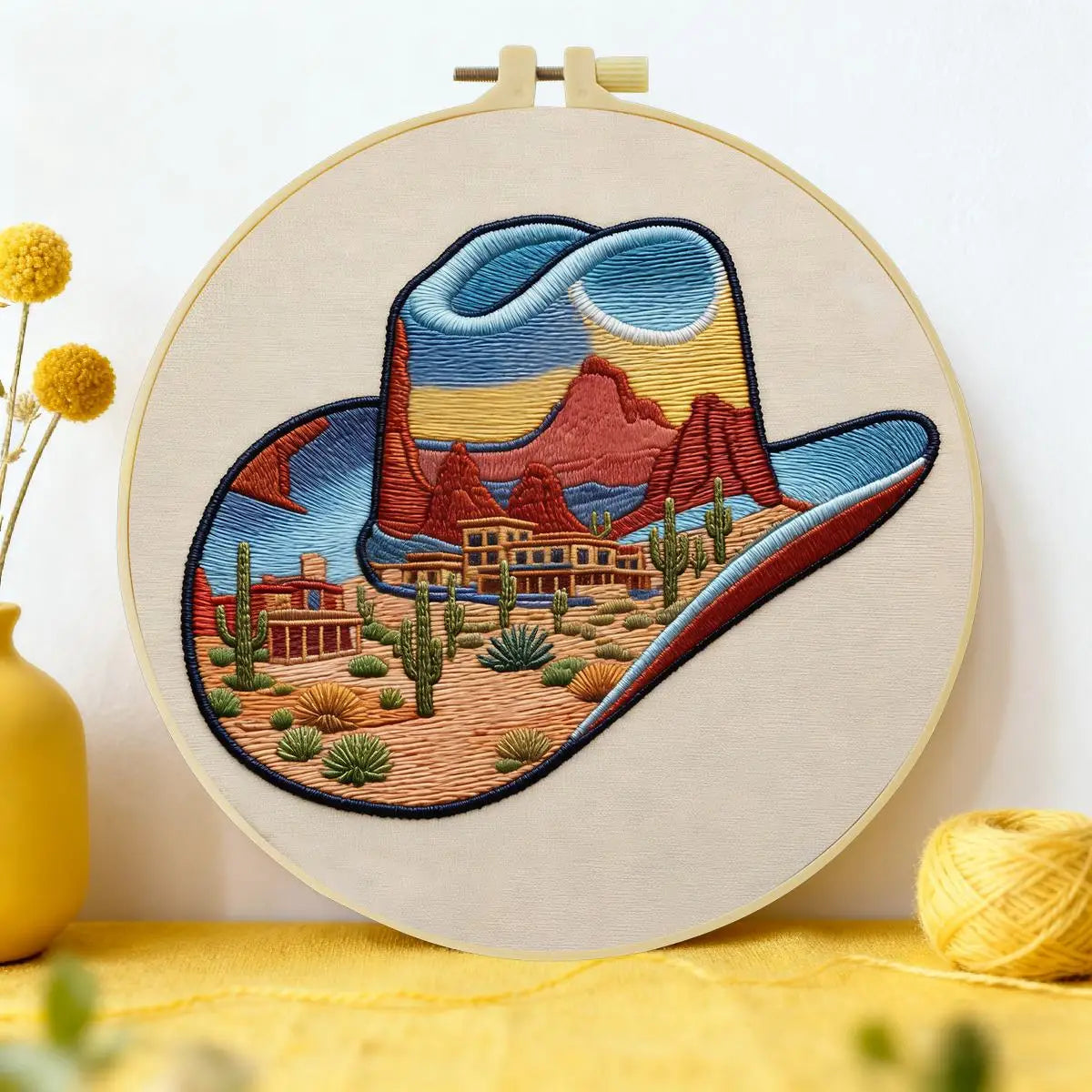 Desert Cowboy Hat Embroidery Kit